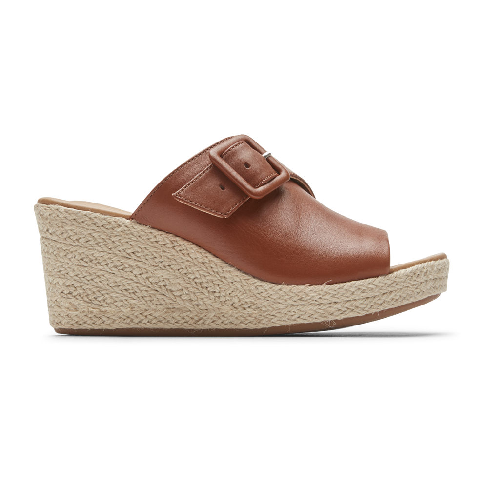 Rockport Badesandaler Dame Brune - Lyla Buckle - XKRL53927